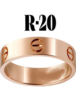 TRY Kartier Düz Yüzük Rose Renk 20  Numara