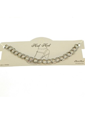 TRY Gümüş  Renk Çift Zincir Halhal - 1903