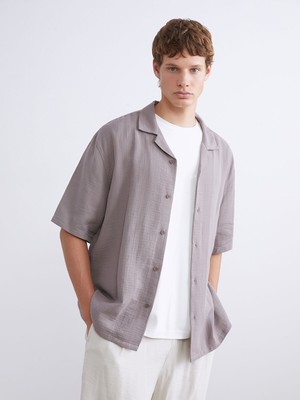 Lc Waikiki Yeni Sezon Rahat Kalıp Resort Yaka Kısa Kollu Müslin Erkek Gömlek