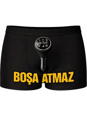 Onudabunuda Baskılı Erkek Boxer Boşa Atmaz Desenli Komik Eğlenceli Pamuklu Rahat Kesim Kırmızı Siyah