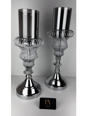 Palpe 2li Mumluk Şamdan Dekoratif Obje Biblo Süs Eşya Salon Aksesuar Tv Sehpa Masa Konsol Ofis Salon Dekor