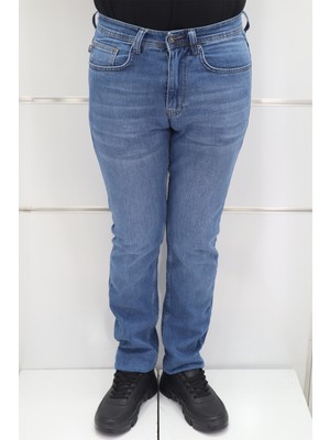 Denim Cartel Fistan Store Erkek Açık Mavi Yüksek Bel Rahat Kesim Boru Paça Jean Pantolon