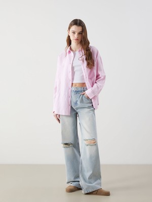 Lc Waikiki Yeni Sezon Wideleg Yırtık Detaylı Kadın Jean Pantolon