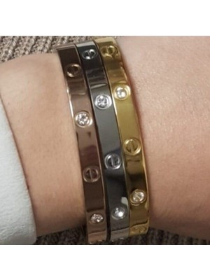 TRY Kararmaz Kartier Kombin Çelik Bileklik