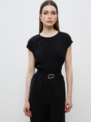 Lc Waikiki Yeni Sezon Bisiklet Yaka Beli Kemerli Bluz