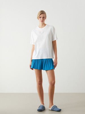 Lc Waikiki Yeni Sezon Beli Lastikli Dokulu Kadın Şortlu Etek