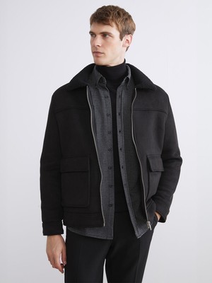 Lc Waikiki Yeni Sezon Standart Kalıp Gömlek Yaka Süet Erkek Mont