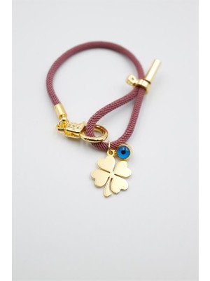 Royaleks Ipli Yonca Bileklik - Mor