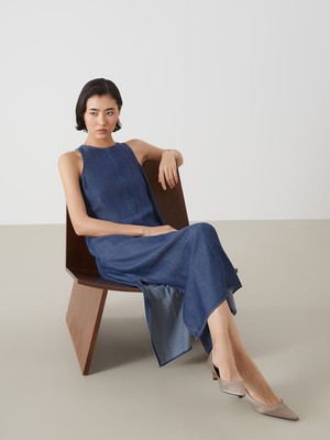 Lc Waikiki Yeni Sezon Bisiklet Yaka Kadın Jean Elbise