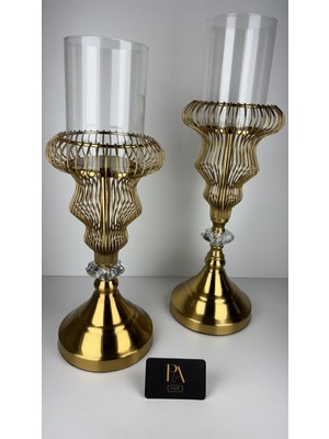 Palpe 2li Mumluk Şamdan Dekoratif Obje Biblo Süs Eşya Salon Aksesuar Tv Sehpa Masa Konsol Ofis Salon Dekor