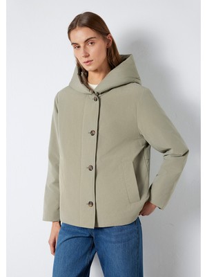 Mavi Kapüşonlu Yeşil Mont 1110814-71818