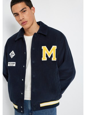 Mavi M Nakış Detaylı Lacivert Ceket 0110765-70490