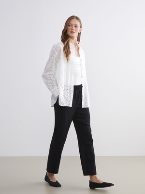 Lc Waikiki Yeni Sezon Beli Lastikli Dokulu Kadın Pantolon