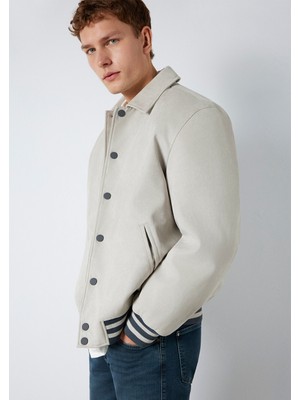 Mavi Gri Suni Süet Ceket 0110767-70075