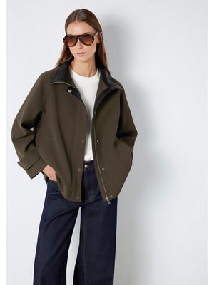 Mavi Dik Yaka Yeşil Ceket 1110827-71543