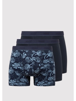 Mavi 3lü Baskılı Lacivert Boxer 0912226-70500