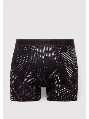 Mavi Baskılı Siyah Boxer 0912177-900