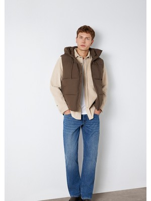 Mavi Mavi Jeans Detaylı Kapüşonlu Kahverengi Şişme Yelek 0110759-71541