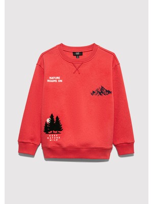 Mavi Nature Roams On Baskılı Turuncu Sweatshirt 6S10148-71079