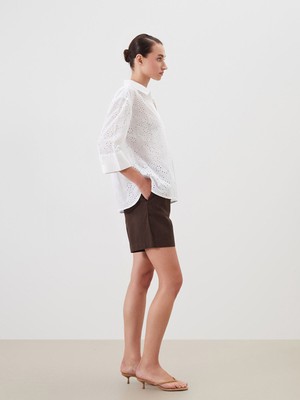 Lc Waikiki Yeni Sezon Beli Lastikli Keten Karışımlı Kadın Şort