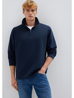 Mavi Yarı Fermuarlı Lacivert Sweatshirt 0S10537-86623