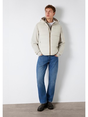 Mavi Mavi Jeans Detaylı Kapüşonlu Ekru Şişme Yelek 0110554-70144