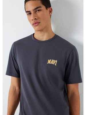 Mavi Mavi Logo Baskılı Gri Tişört 0611714-70101