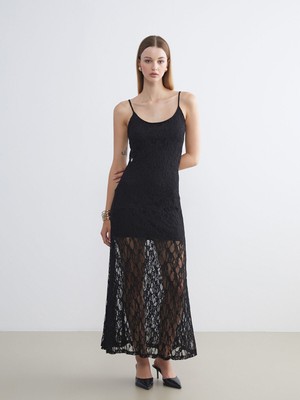 Lc Waikiki Yeni Sezon U Yaka Nakışlı Askılı Brode Elbise