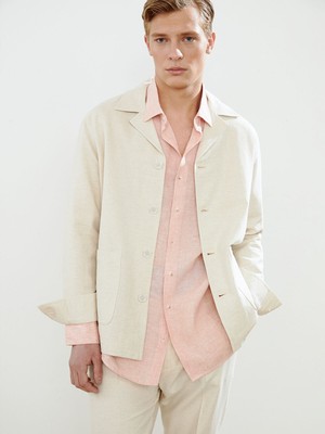 Lc Waikiki Yeni Sezon Standart Kalıp Keten Görünümlü Erkek Blazer Ceket