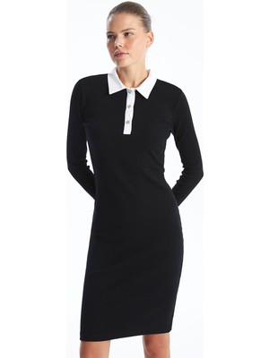 Lc Waikiki Yeni Sezon Gömlek Yaka Dokulu Elbise