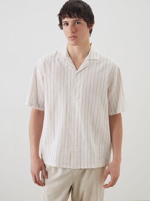 Lc Waikiki Yeni Sezon Rahat Kalıp Kısa Kollu Keten Karışımlı Erkek Gömlek