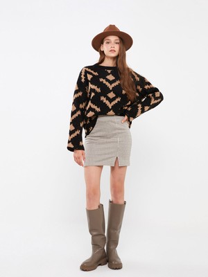 Lc Waikiki Yeni Sezon Ekstra Dar Fit Desenli Kadın Tüp Etek