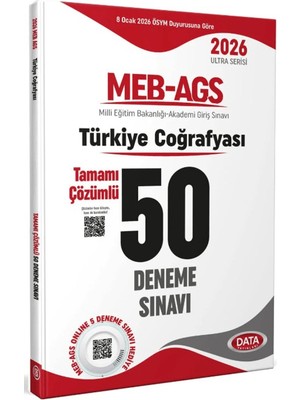 Data Yayınları 2026 Meb-Ags Türkiye Coğrafyası Tamamı Çözümlü 50 Deneme Sınavı