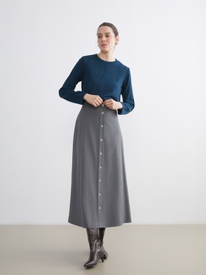 Lc Waikiki Yeni Sezon Düğme Detaylı A Kesim Etek