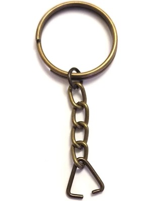 Karahanbey Anahtarlık Halkası, Halka + Zincir + Üçgen, 24MM, Antik, 1000 Adet