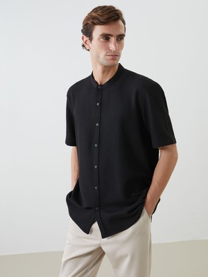 Lc Waikiki Yeni Sezon Regular Fit Kısa Kollu Armürlü Erkek Dokulu Gömlek