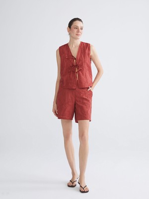 Lc Waikiki Yeni Sezon Beli Lastikli Nakışlı Kadın Şort