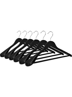 808 Studio 12 Adet Siyah Kalın Omuz Formlu Takım Elbise Ceket Askısı Siyah Renk