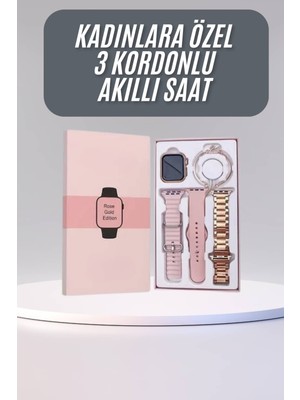 LTG Nova Akıllı Saat 3 Kordonlu ve Aksesuarlı Bayanlar Için Şık Renk