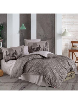 Bilfold Çift Kişilik Poplin Nev Tully Kahve
