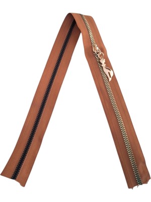Nildenhobim  Çanta Fermuarı - Altın Dişli -  Uzunluk  50 cm  - Genişlik 3.5 cm ( Taba )