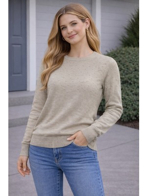 Modaplaza Kadın Üst Kısmı Ponpon Desenli Kazak 4157