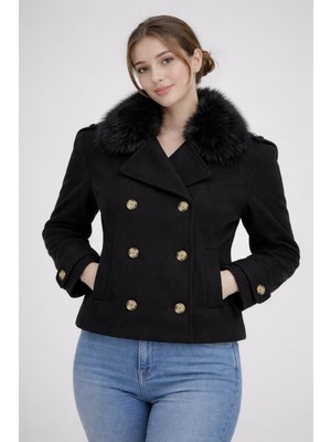 Modaplaza Kadın Kaşe Yaka Kürklü Mont 60560
