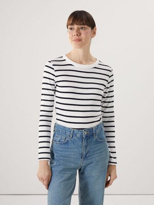 Lc Waikiki Yeni Sezon Bisiklet Yaka Çizgili Kadın Body