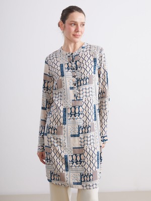 Lc Waikiki Yeni Sezon Hakim Yaka Desenli Kadın Tunik