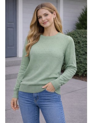 Modaplaza Kadın Üst Kısmı Ponpon Desenli Kazak 4157