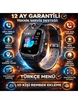 Emirgan Akıllı Çocuk Takip Saati SIM Kartlı GPS Konum Takibi ile Çift Yönlü Arama Özelliği