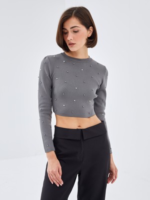 Lc Waikiki Yeni Sezon Bisiklet Yaka Crop Kadın Triko Kazak