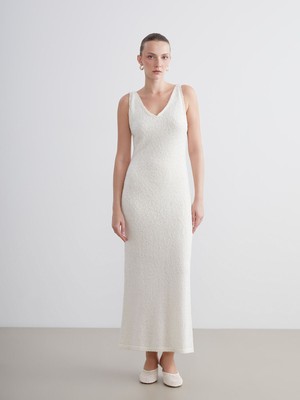 Lc Waikiki Yeni Sezon V Yaka Dokulu Triko Elbise