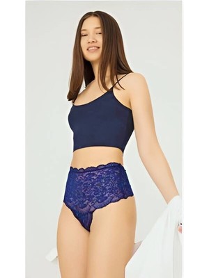 bebekokusu Çapraz Bantlı Dantelli Yüksek Bel Tanga V6102